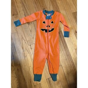 Halloween pumpkin Hanna Andersson organic cotton size 75 (12-18) zip sleeper